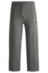 Hugo Boss Hugo X Rb Cotton-terry Tracksuit Bottoms With Logo Tape In Light Grey