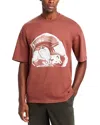 Hugo Boss X Rb Dit Cotton Logo Graphic Tee In Medium Brown
