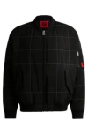 Hugo Boss Hugo X Rb Water-repellent Bomber Jacket With Grid Quilting In Black
