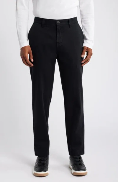 Hugo Boss Hugo Zeebo Flat Front Cotton Twill Chinos In Black
