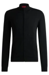 Hugo Boss Zip-up Regular-fit Jacket In Virgin Wool In Schwarz