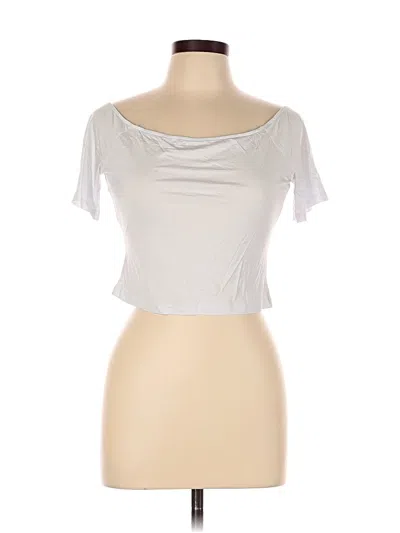 Pre-owned Huhot Tube Top Silver Strapless Neckline Tops