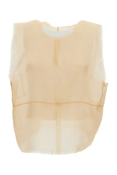 Hui Ciro Sheer Mesh Vest In Neutral