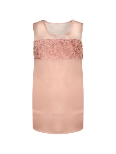 Hui Hui Floral-appliqué Sleeveless Mini Dress In Pink
