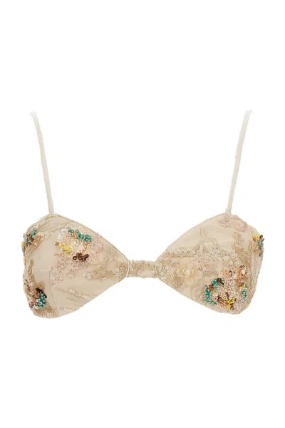 Hui Jade Bralette Top In Neutral
