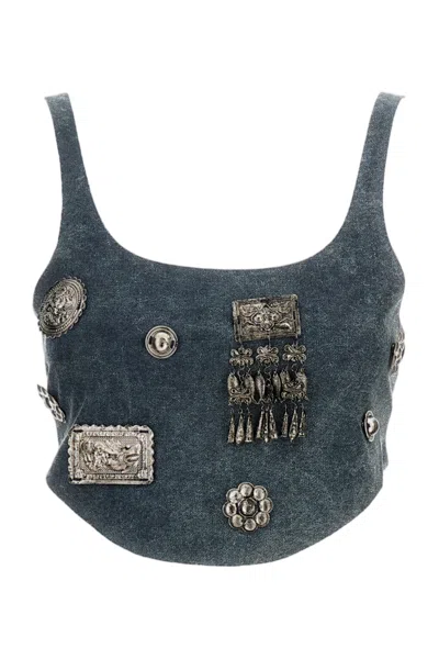 Hui Laurus Bandeau Top In Blue