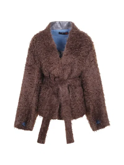 Hui Milano Belted Mohair Jacket In Multi
