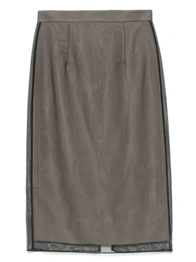 Hui Milano Ciliegio Mid Skirt In Black
