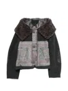 Hui Milano Fur-collar Patterned Jacket In Multi