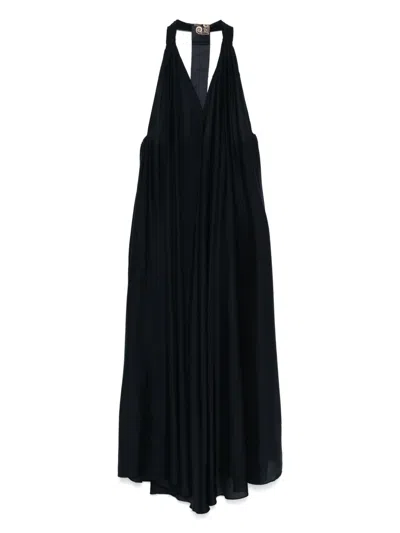 Hui Milano Draped Maxi Dress In Black