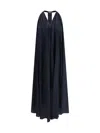 Hui Milano Draped Maxi Dress In Blue