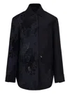 Hui Milano Floral-embroidered Jacket In Black