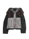 Hui Milano Fur-collar Patterned Jacket In Black