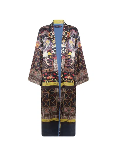 Hui Milano Graphic-print Silk Coat In Multi