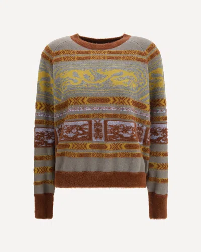 Hui Milano Jacquard Dragon-patterned Sweater In Multi