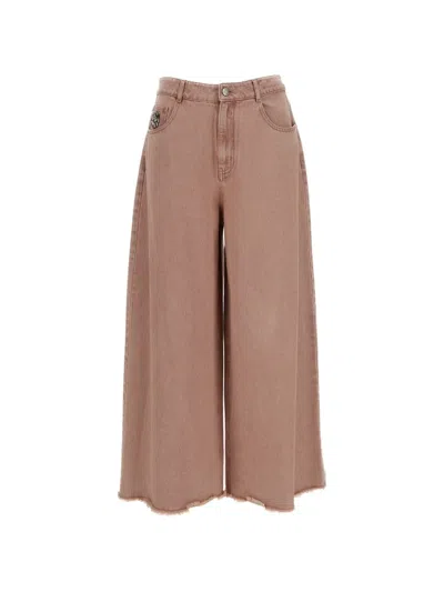 Hui Milano Marco Frayed Trousers In Pink
