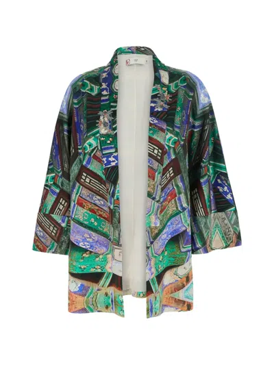 Hui Milano Pappagallo Printed Kimono In Multi