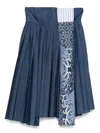 Hui Milano Patchwork Midi Dress In Blue