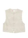 Hui Milano Patterned Buttoned Waistcoat In White