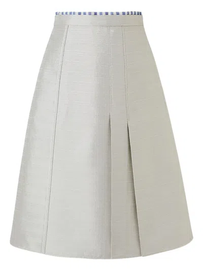 Hui Milano Pleated Long Skirt In Neutral
