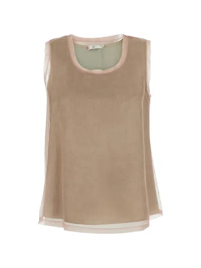 Hui Milano Quirino Silk Top In Neutral