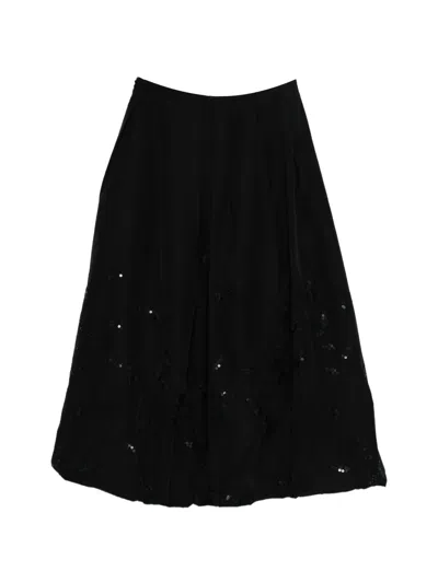 Hui Milano Sequin-embellished Skirt In Black