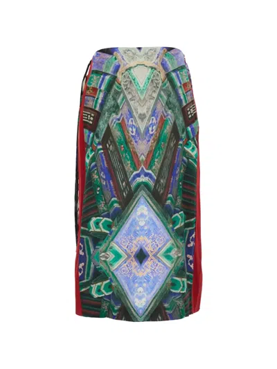Hui Milano Tiziano Printed Midi Skirt In Multi