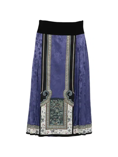 Hui Milano Verbena Pleated Midi Skirt In Purple