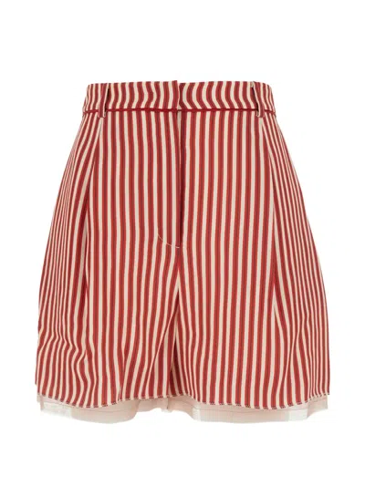 Hui Milano Zeno Striped Shorts In Red