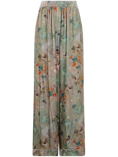 Hui Pants Floral "floral Pants" In Burgundy