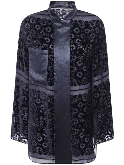Hui Printed Cardigan Velvet Burnout In Multi
