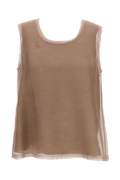 Hui Quirino Lotus Top In Brown
