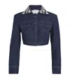 Huishan Zhang Aiste Cropped Denim Jacket In Blue