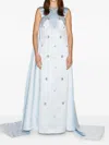 Huishan Zhang Amoret Crystal-embellished Cape Dress In Blue