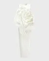 Huishan Zhang Aphrodite Flower Applique Sleeveless Column Dress In White