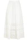 Huishan Zhang Avery Embellished Cut-out Faille Maxi Skirt In White