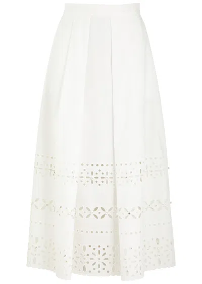 Huishan Zhang Avery Embellished Cut-out Faille Maxi Skirt In White