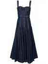 Huishan Zhang Keya Belted-waist Denim Midi Dress In Blue