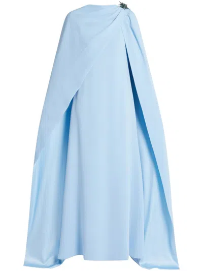 Huishan Zhang Cape Gown In Blau