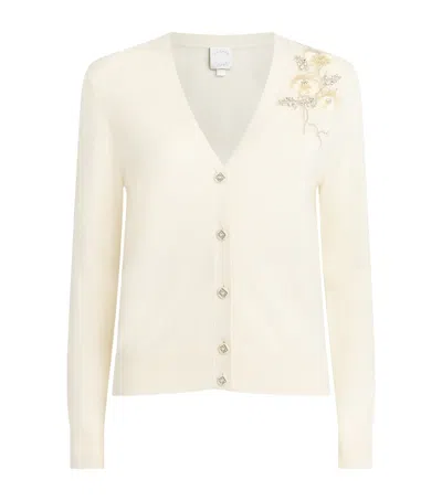 Huishan Zhang Cashmere Lily Cardigan In Ivory