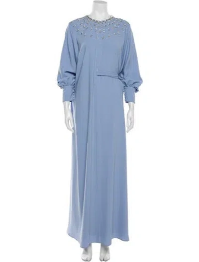 Pre-owned Huishan Zhang Crew Neck Long Dress W/ Tags In Blue