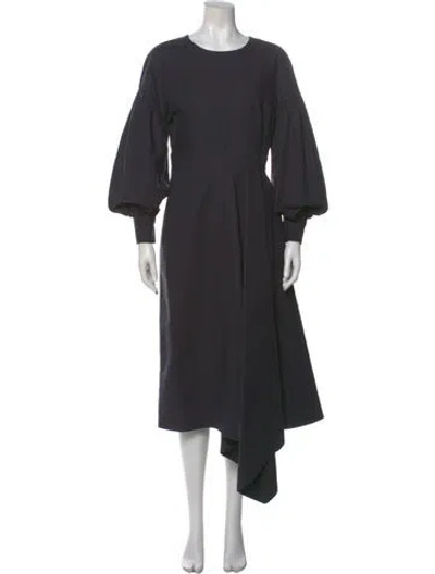 Pre-owned Huishan Zhang Crew Neck Midi Length Dress In Gray