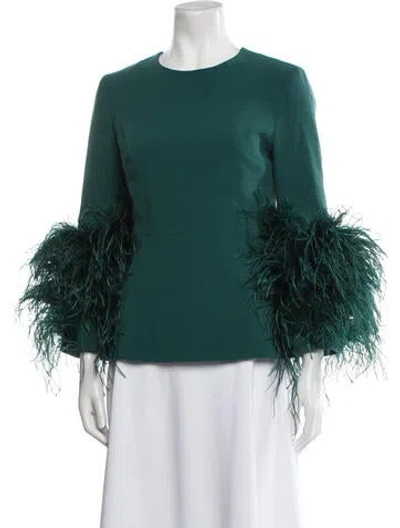 Pre-owned Huishan Zhang Crew Neck Three-quarter Sleeve Blouse In Multi