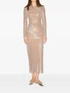 Huishan Zhang Davida Sequin-embellished Floral Midi Dress In Neutral