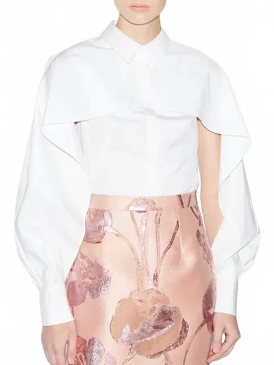 Huishan Zhang Edwidge Cape Shirt In White