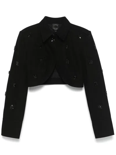 HUISHAN ZHANG STONE-EMBROIDERED BOLERO JACKET - WOMEN'S - COTTON/GLASS