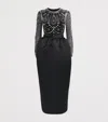 Huishan Zhang Womens Black Starla Sequin-embellished Satin Midi Dress In Black