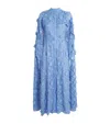 Huishan Zhang Floral Cape Loretta Midi Dress In Blue