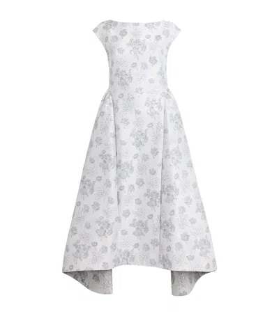 Huishan Zhang Floral Jacquard Aimee Midi Dress In Blue