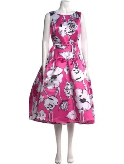 Pre-owned Huishan Zhang Floral Print Knee-length Dress W/ Tags In Pink